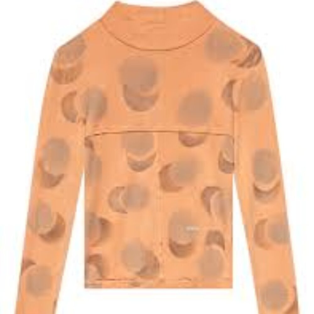 Ekhaus Latta | Lapped Long Sleeve Printed T-Shirt Top in Echo Dot
